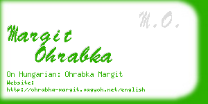 margit ohrabka business card